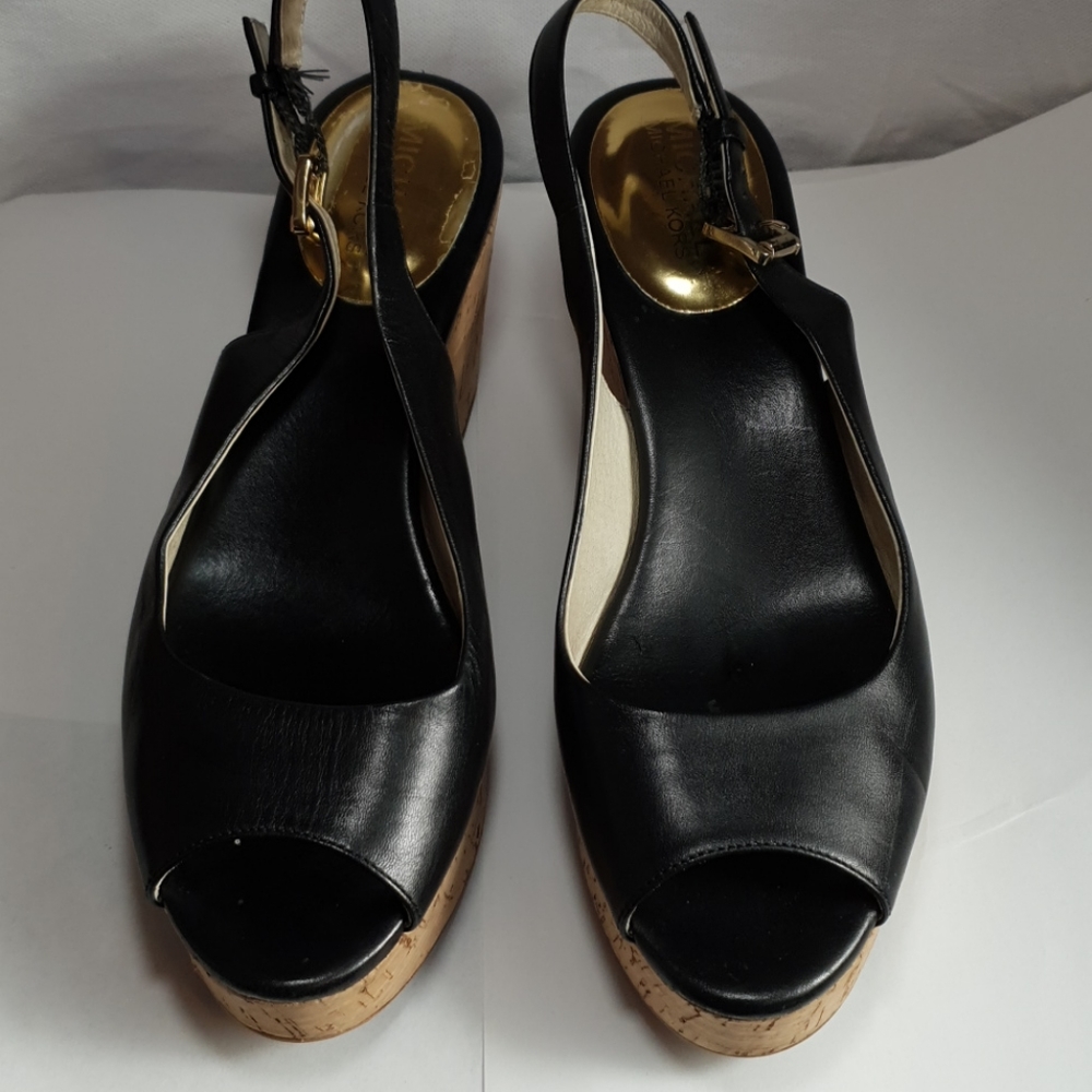 Michael kors  black wedge  sandals 9M